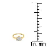 0.20 Carat (ctw) 10K Yellow Gold Round Diamond Ladies Bridal Heart Shaped Engagement Promise Ring 1/5 CT