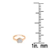 0.20 Carat (ctw) 18K Rose Gold Round Diamond Ladies Bridal Heart Shaped Engagement Promise Ring 1/5 CT