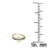 0.15 Carat (ctw) 10K Yellow Gold Round Black and White Diamond Ladies Promise Heart Love Engagement Ring