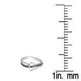 0.15 Carat (ctw) 10K White Gold Round Black and White Diamond Ladies Promise Heart Love Engagement Ring