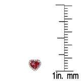 1.35 Carat (ctw) 10K Rose Gold Heart Rhodolite & White Diamond Halo Stud Earring