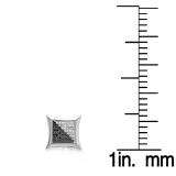 0.32 Carat (ctw) 14K White Gold Black & White Round Diamond Micro Pave Setting Kite Shape Stud Earrings 1/3 CT