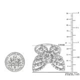 0.70 Carat (ctw) 10K White Gold Round Diamond Ladies Butterfly Cocktail Right Hand Ring 3/4 CT