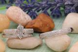 0.25 Carat (ctw) 10K White Gold Round Diamond Men And Women's Micro Pave Engagement Ring Trio Set 1/4 CT