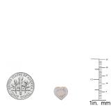 0.16 Carat (ctw) 14K Rose Gold Round Cut White Diamond Ladies Micro Pave Heart Shape Stud Earrings