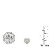 0.16 Carat (ctw) 14K Yellow Gold Round Cut White Diamond Ladies Micro Pave Heart Shape Stud Earrings