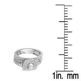 0.75 Carat (ctw) 14K White Gold Round Diamond Ladies Bridal Engagement Ring Set with Matching Band 3/4 CT