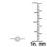 0.50 Carat (ctw) 10K Rose Gold Round Diamond Ladies Halo Bridal Engagement Ring 1/2 CT