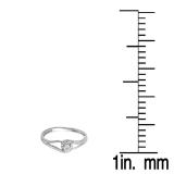 0.18 Carat (ctw) 14K White Gold Round Cut Diamond Ladies Crossover Swirl Bridal Promise Engagement Ring