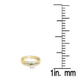 0.45 Carat (ctw) 10K Yellow Gold Round Diamond Ladies Bridal Cluster Engagement Ring With Matching Band Set 1/2 CT