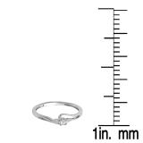 0.15 Carat (ctw) 10K White Gold Round Diamond Crossover Swirl Ladies Bridal 3 Stone Promise Engagement Ring