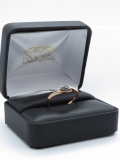 0.25 Carat (ctw) 14K Rose Gold Round Blue & White Diamond Ladies 3 Stone Engagement Promise Ring 1/4 CT