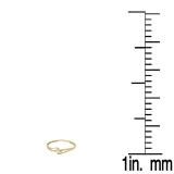 0.10 Carat (ctw) 10K Yellow Gold Round & Princess Cut Diamond Ladies Bridal Engagement Ring