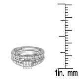 0.65 Carat (ctw) 18K White Gold Round Diamond Ladies Bridal Engagement Ring Matching Wedding Band Set  3/4 CT