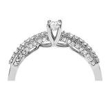 0.62 Carat (ctw) 10K White Gold Round Diamond Ladies Bridal Engagement Ring Set