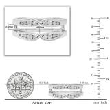 0.42 Carat (ctw) 10K White Gold Round Diamond Ladies Anniversary Wedding Band Enhancer Guard Double Ring