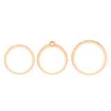 0.85 Carat (ctw) 10K Rose Gold Princess & Round Cut White Diamond Men & Women's Fashion Engagement Ring Trio Bridal Set