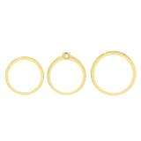 0.85 Carat (ctw) 10K Yellow Gold Princess & Round Cut White Diamond Men & Women's Fashion Engagement Ring Trio Bridal Set