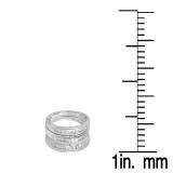 0.85 Carat (ctw) 14K White Gold Princess & Round Cut White Diamond Men & Women's Fashion Engagement Ring Trio Bridal Set