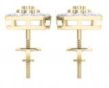 0.90 Carat (ctw) 18K Yellow Gold Round Cut White Diamond Ladies Cluster Style Stud Earrings