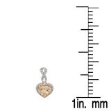 1.90 Carat (ctw) 14K Rose Gold Heart Cut Morganite & Round Cut White Diamond Ladies Infinity Swirl Dangling Drop Earrings