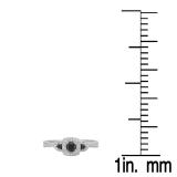 0.35 Carat (ctw) 18K White Gold Round Black & White Diamond Ladies 3 Stone Vintage Bridal Engagement Ring 1/3 CT