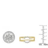 0.20 Carat (ctw) 14K Yellow Gold Round Diamond Ladies Anniversary Wedding Band Enhancer Guard Double Ring 1/5 CT