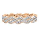 0.65 Carat (ctw) 10K Rose Gold Round Diamond Ladies Eternity Anniversary Wedding Band Ring