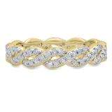0.65 Carat (ctw) 14K Yellow Gold Round Diamond Ladies Eternity Anniversary Wedding Band Ring