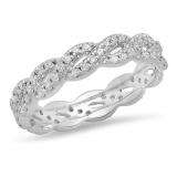 0.65 Carat (ctw) 18K White Gold Round Diamond Ladies Eternity Anniversary Wedding Band Ring