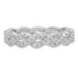 0.65 Carat (ctw) 18K White Gold Round Diamond Ladies Eternity Anniversary Wedding Band Ring