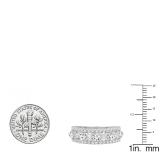1.00 Carat (ctw) 10K White Gold Round White Diamond Ladies Vintage Style Anniversary Wedding Band 1 CT