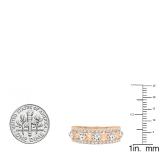 1.00 Carat (ctw) 18K Rose Gold Round White Diamond Ladies Vintage Style Anniversary Wedding Band 1 CT