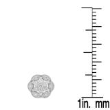 1.40 Carat (ctw) Sterling Silver Round White Diamond Ladies Vintage Style Cluster Stud Earrings