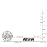 0.65 Carat Round White Diamond And Blue Sapphire Cocktail Right Hand Ring for Women in 10K Rose Gold