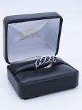 0.65 Carat Round White Diamond And Blue Sapphire Cocktail Right Hand Ring for Women in 14K White Gold