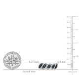 0.65 Carat Round White Diamond And Blue Sapphire Cocktail Right Hand Ring for Women in 14K White Gold