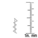 0.20 Carat (ctw) 18K White Gold Round Cut White Diamond Ladies Zig-Zag Crawler Earrings 1/5 CT