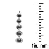 3.60 Carat (ctw) 10K White Gold Round Black Diamond Ladies Bubble Drop Earrings