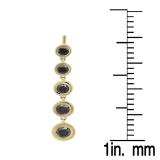 3.60 Carat (ctw) 18K Yellow Gold Round Black Diamond Ladies Bubble Drop Earrings
