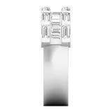 1.05 Carat (ctw) 18K White Gold Baguette Cut White Diamond Ladies Anniversary Wedding Band Stackable Ring 1 CT