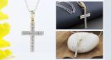 0.20 Carat (ctw) 10K Yellow Gold Round Cut Diamond Men's Hip Hop Micro Pave Religious Cross Pendant 1/5 CT (Silver Chain Included)