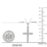 0.20 Carat (ctw) 14K White Gold Round Cut Diamond Men's Hip Hop Micro Pave Religious Cross Pendant 1/5 CT (Silver Chain Included)