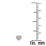 0.10 Carat (ctw) 14K Rose Gold Round Cut Diamond Ladies Heart Shape Earrings 1/10 CT