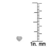 0.10 Carat (ctw) 14K White Gold Round Cut Diamond Ladies Heart Shape Earrings 1/10 CT