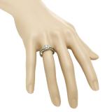 0.45 Carat (Ctw) 14K Yellow Gold Round White Diamond Ladies 3 Stone Halo Bridal Engagement Ring With Matching Band Set
