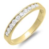 0.40 Carat (ctw) 10K Yellow Gold Round Diamond Ladies Anniversary Wedding Stackable Ring Band
