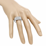 0.10 Carat (ctw) Sterling Silver Round White Diamond Men's Hip Hop Micro Pave Anniversary Wedding Band