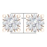 0.50 Carat (Ctw) 14K Rose Gold Round Cut White Diamond Round Shape Cluster Earrings 1/2 CT