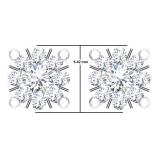0.50 Carat (Ctw) 14K White Gold Round Cut White Diamond Round Shape Cluster Earrings 1/2 CT